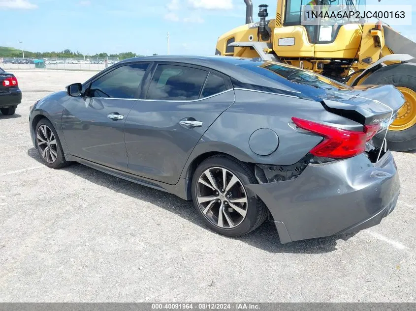 1N4AA6AP2JC400163 2018 Nissan Maxima 3.5 Sv