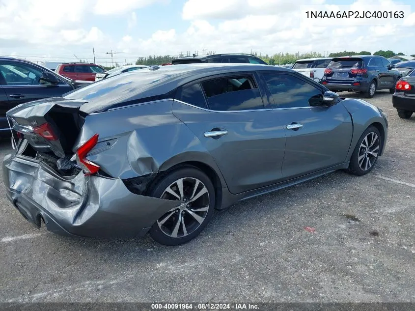 1N4AA6AP2JC400163 2018 Nissan Maxima 3.5 Sv