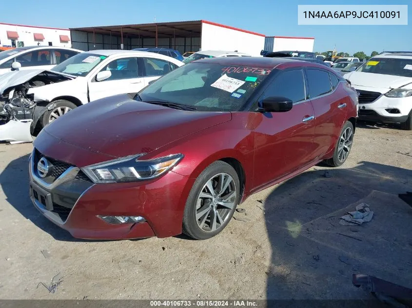 2018 Nissan Maxima 3.5 S VIN: 1N4AA6AP9JC410091 Lot: 40106733