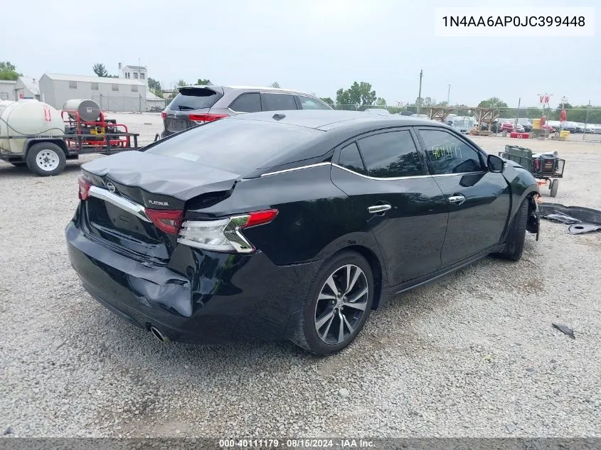 2018 Nissan Maxima 3.5 Platinum VIN: 1N4AA6AP0JC399448 Lot: 40111179