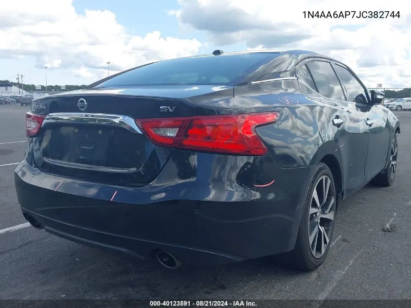 2018 Nissan Maxima 3.5 Sv VIN: 1N4AA6AP7JC382744 Lot: 40123591