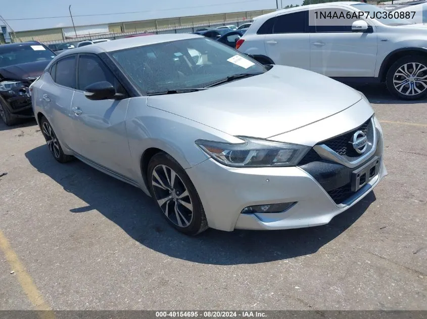 2018 Nissan Maxima 3.5S/Sv/Sl/Sr/Plat VIN: 1N4AA6AP7JC360887 Lot: 40154695