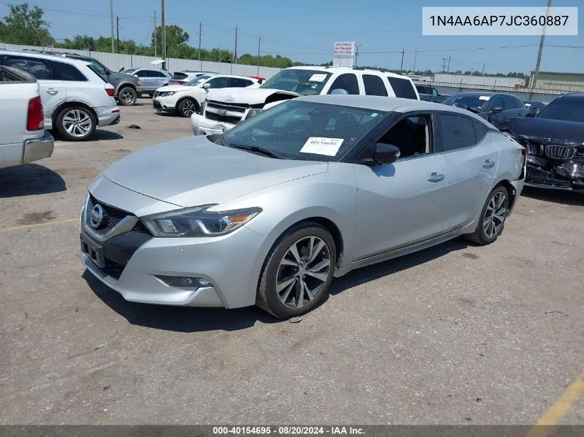 1N4AA6AP7JC360887 2018 Nissan Maxima 3.5S/Sv/Sl/Sr/Plat