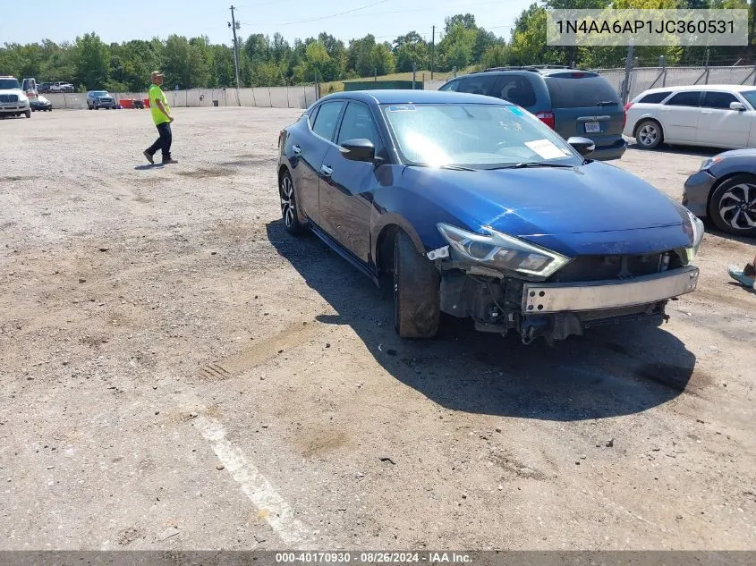 1N4AA6AP1JC360531 2018 Nissan Maxima 3.5 Sv