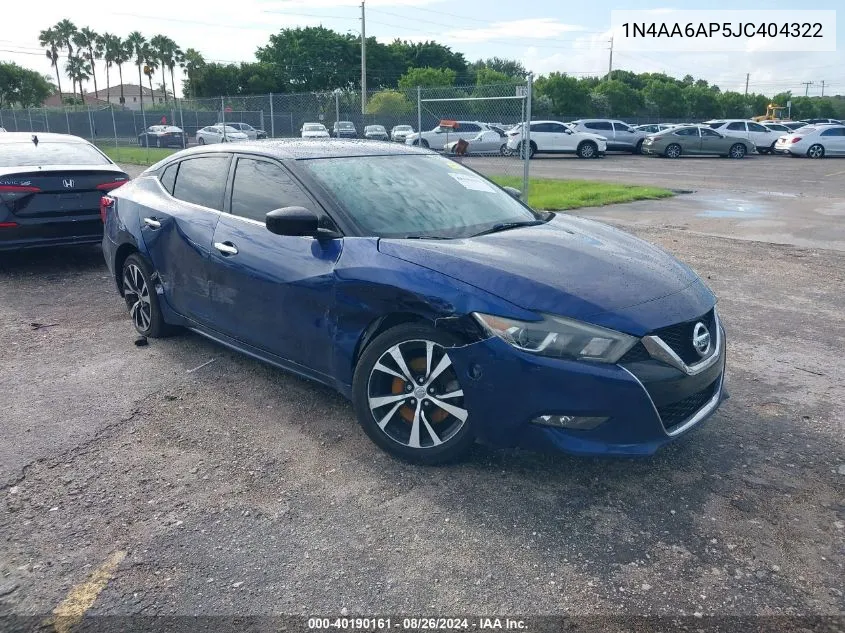 1N4AA6AP5JC404322 2018 Nissan Maxima 3.5 S