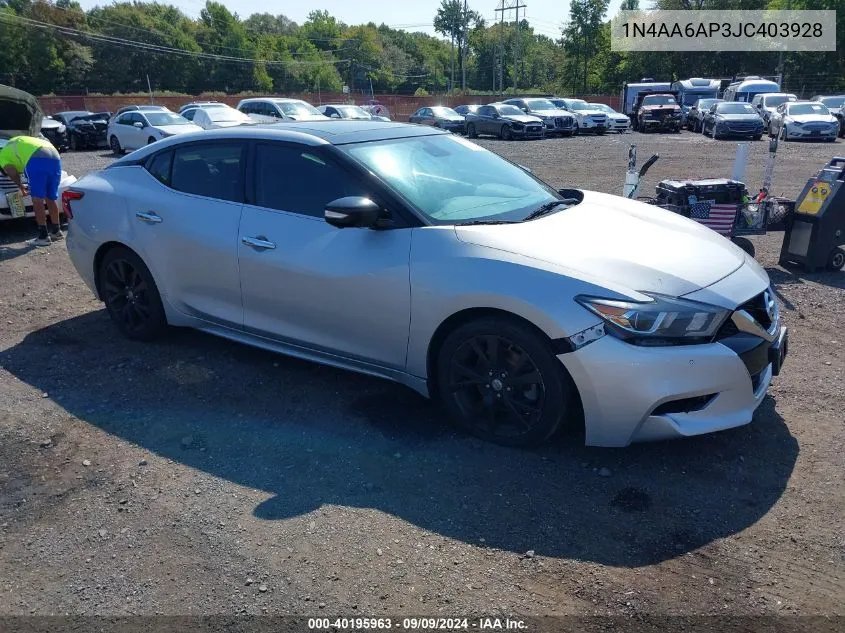 2018 Nissan Maxima 3.5 Platinum VIN: 1N4AA6AP3JC403928 Lot: 40195963