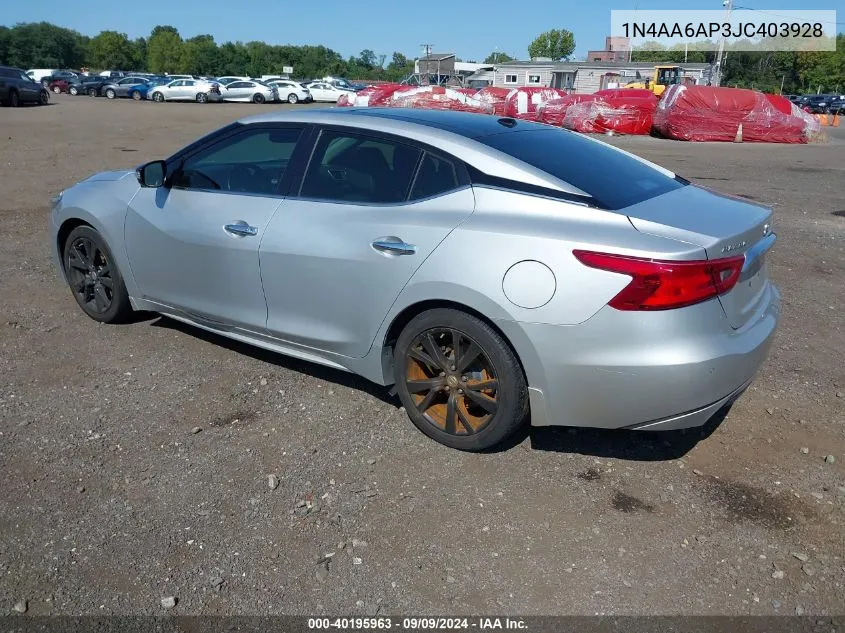 1N4AA6AP3JC403928 2018 Nissan Maxima 3.5 Platinum