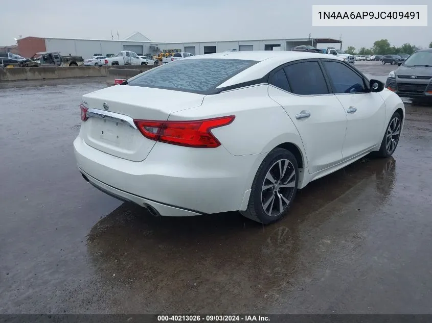 2018 Nissan Maxima 3.5 S VIN: 1N4AA6AP9JC409491 Lot: 40213026