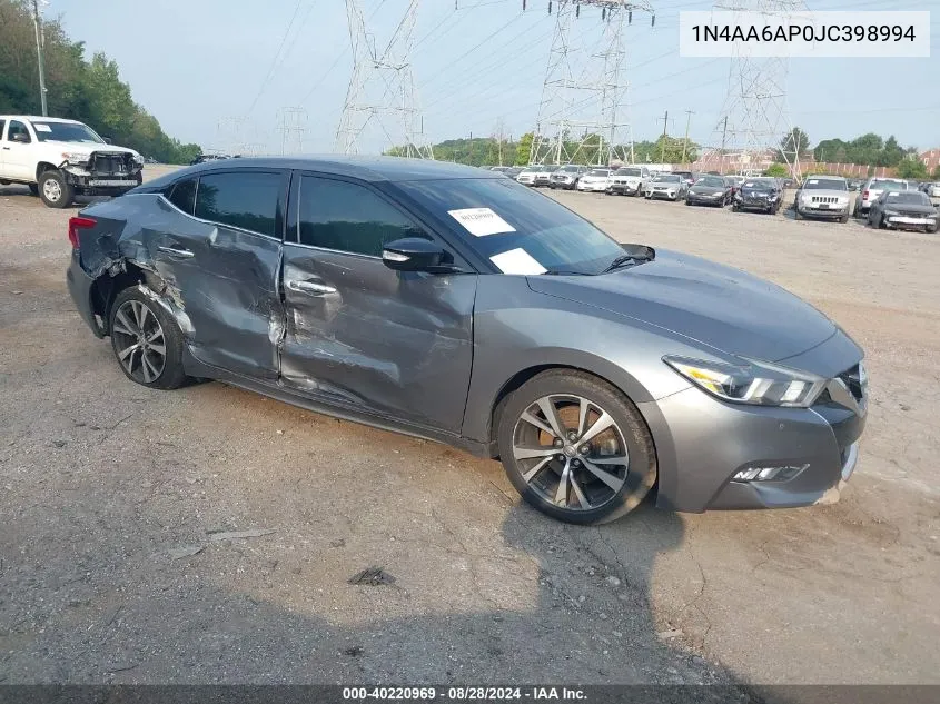 1N4AA6AP0JC398994 2018 Nissan Maxima 3.5 Sv