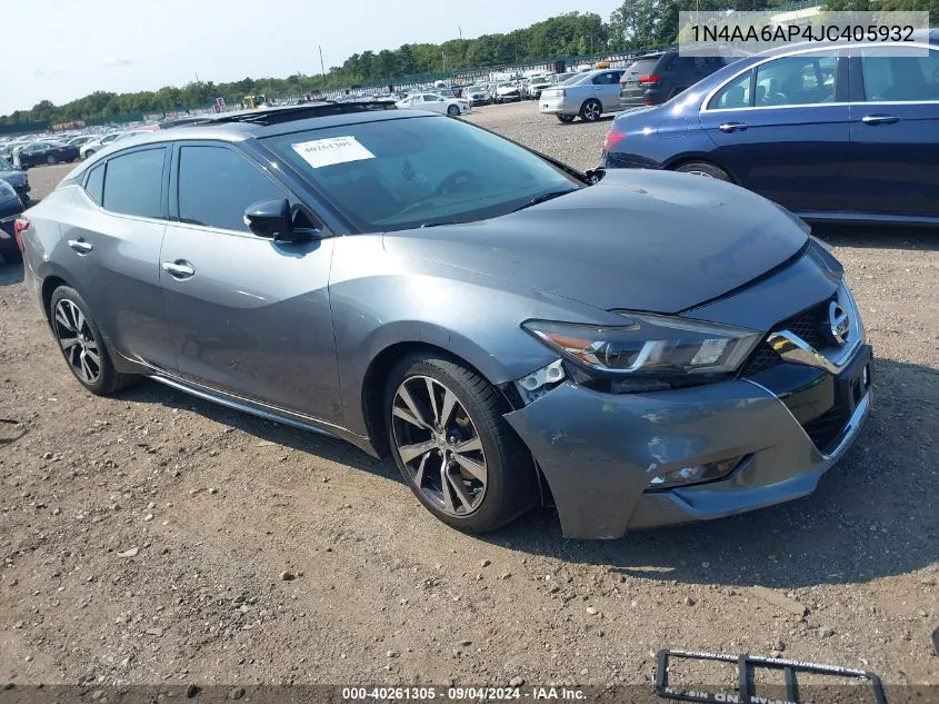 2018 Nissan Maxima 3.5 Sl VIN: 1N4AA6AP4JC405932 Lot: 40261305