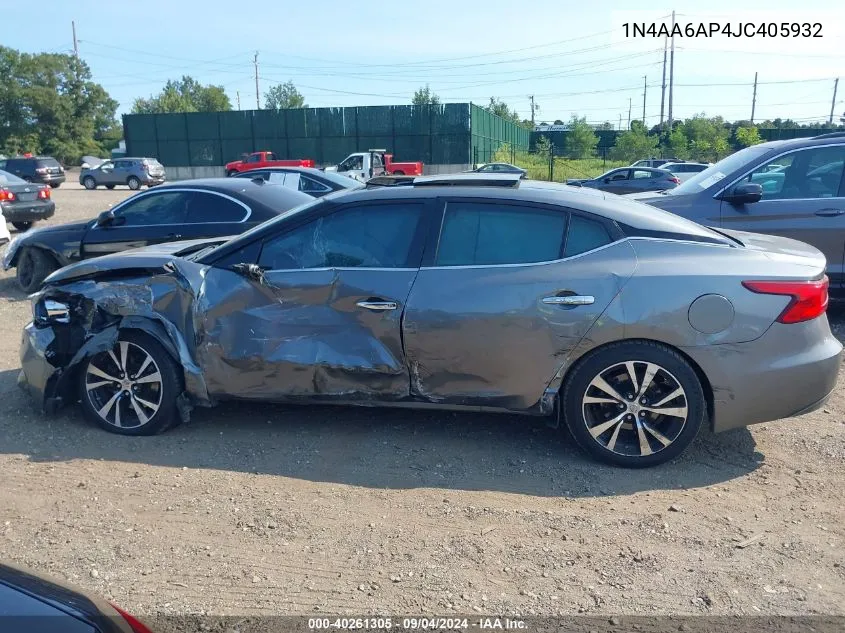 2018 Nissan Maxima 3.5 Sl VIN: 1N4AA6AP4JC405932 Lot: 40261305