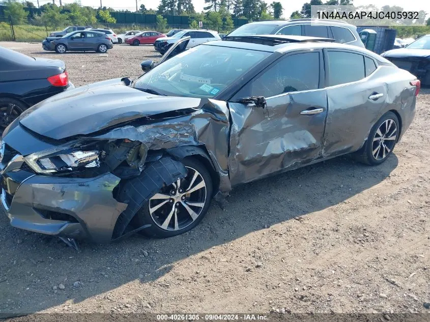 2018 Nissan Maxima 3.5 Sl VIN: 1N4AA6AP4JC405932 Lot: 40261305