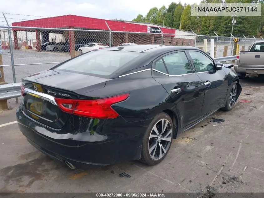 2018 Nissan Maxima 3.5S/Sv/Sl/Sr/Plat VIN: 1N4AA6AP5JC371144 Lot: 40272980