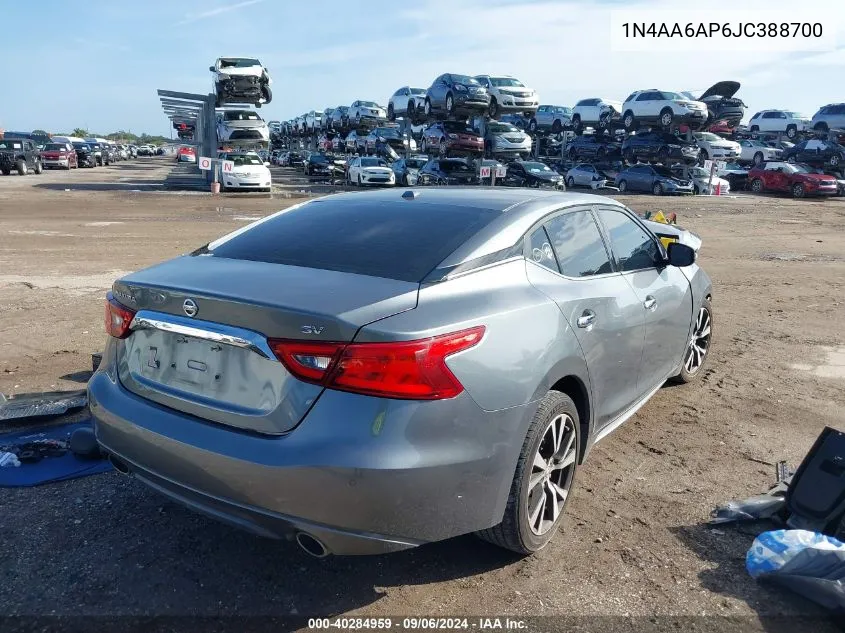 2018 Nissan Maxima 3.5 Sv VIN: 1N4AA6AP6JC388700 Lot: 40284959