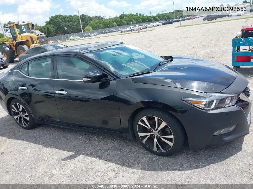 2018 Nissan Maxima 3.5 Sl VIN: 1N4AA6APXJC392653 Lot: 40303038