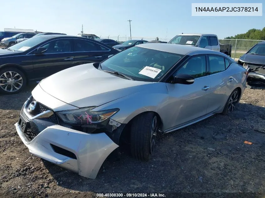 2018 Nissan Maxima 3.5 Platinum/3.5 S/3.5 Sl/3.5 Sr/3.5 Sv VIN: 1N4AA6AP2JC378214 Lot: 40308300