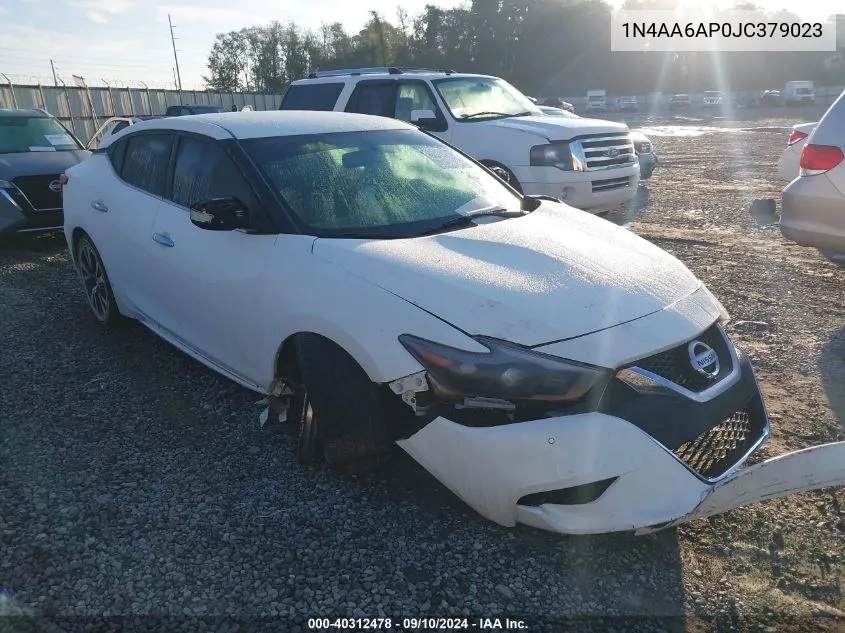 2018 Nissan Maxima 3.5S/Sv/Sl/Sr/Plat VIN: 1N4AA6AP0JC379023 Lot: 40312478