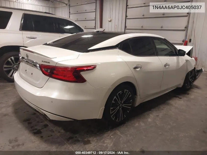 2018 Nissan Maxima 3.5 Platinum VIN: 1N4AA6AP0JC405037 Lot: 40349712