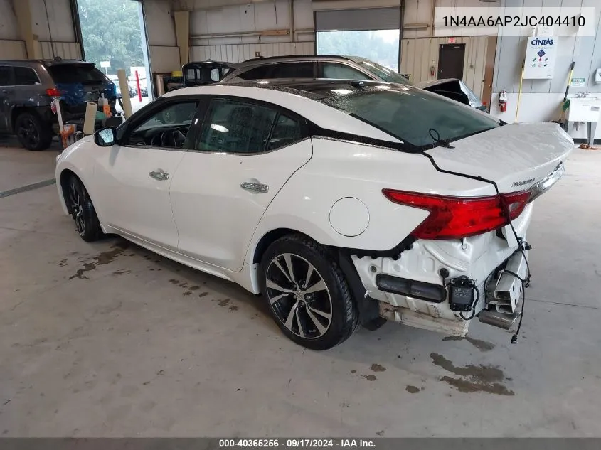 2018 Nissan Maxima 3.5S/Sv/Sl/Sr/Plat VIN: 1N4AA6AP2JC404410 Lot: 40365256