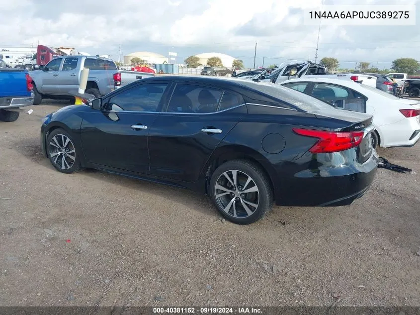 2018 Nissan Maxima 3.5 Sv VIN: 1N4AA6AP0JC389275 Lot: 40381152