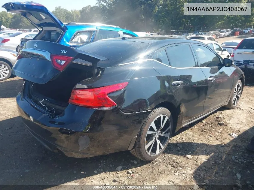 2018 Nissan Maxima 3.5 Sv VIN: 1N4AA6AP2JC408067 Lot: 40395041