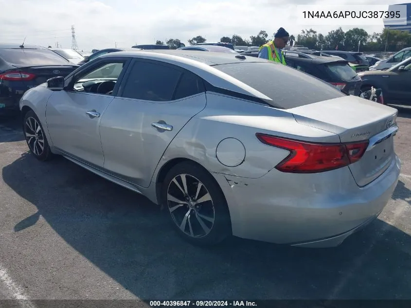 2018 Nissan Maxima 3.5 Sl VIN: 1N4AA6AP0JC387395 Lot: 40396847