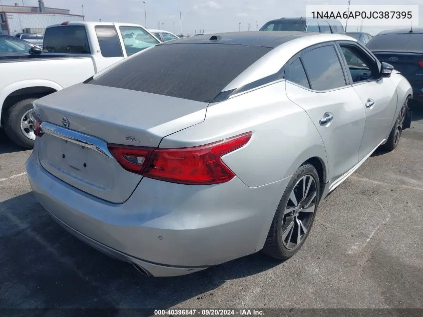 2018 Nissan Maxima 3.5 Sl VIN: 1N4AA6AP0JC387395 Lot: 40396847