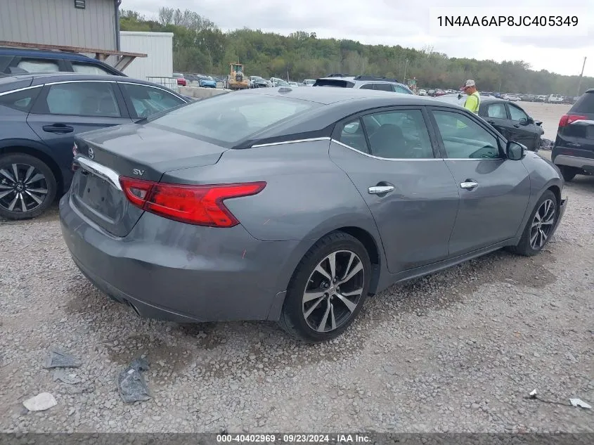 2018 Nissan Maxima 3.5 Sv VIN: 1N4AA6AP8JC405349 Lot: 40402969