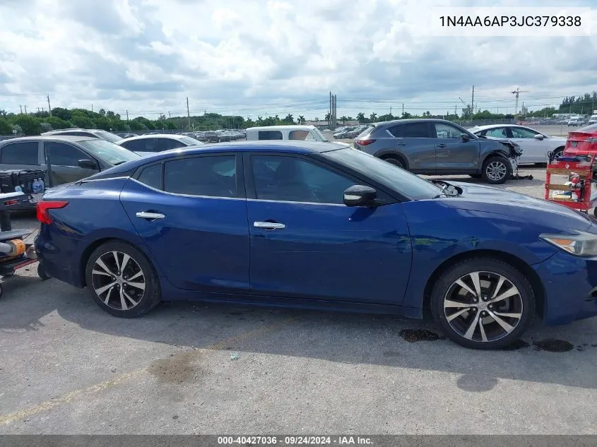 2018 Nissan Maxima 3.5 Sv VIN: 1N4AA6AP3JC379338 Lot: 40427036