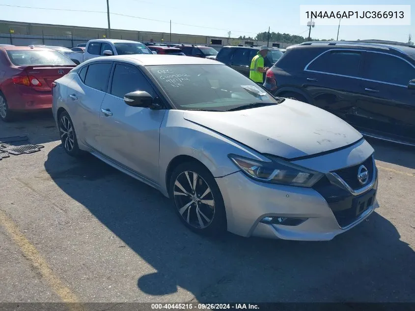 2018 Nissan Maxima 3.5S/Sv/Sl/Sr/Plat VIN: 1N4AA6AP1JC366913 Lot: 40445215