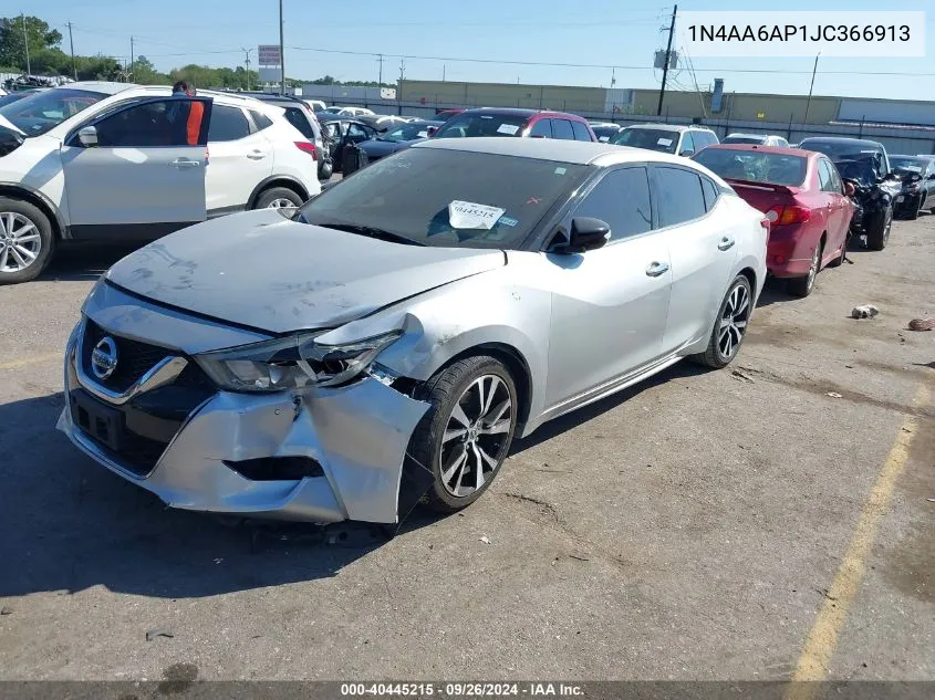 2018 Nissan Maxima 3.5S/Sv/Sl/Sr/Plat VIN: 1N4AA6AP1JC366913 Lot: 40445215