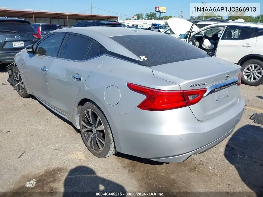 1N4AA6AP1JC366913 2018 Nissan Maxima 3.5S/Sv/Sl/Sr/Plat