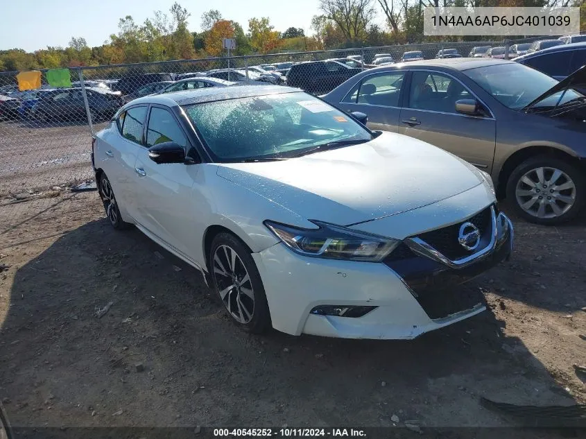 2018 Nissan Maxima 3.5 Platinum VIN: 1N4AA6AP6JC401039 Lot: 40545252