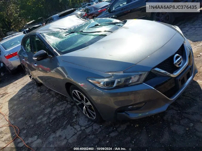 2018 Nissan Maxima 3.5S/Sv/Sl/Sr/Plat VIN: 1N4AA6AP8JC376435 Lot: 40552460