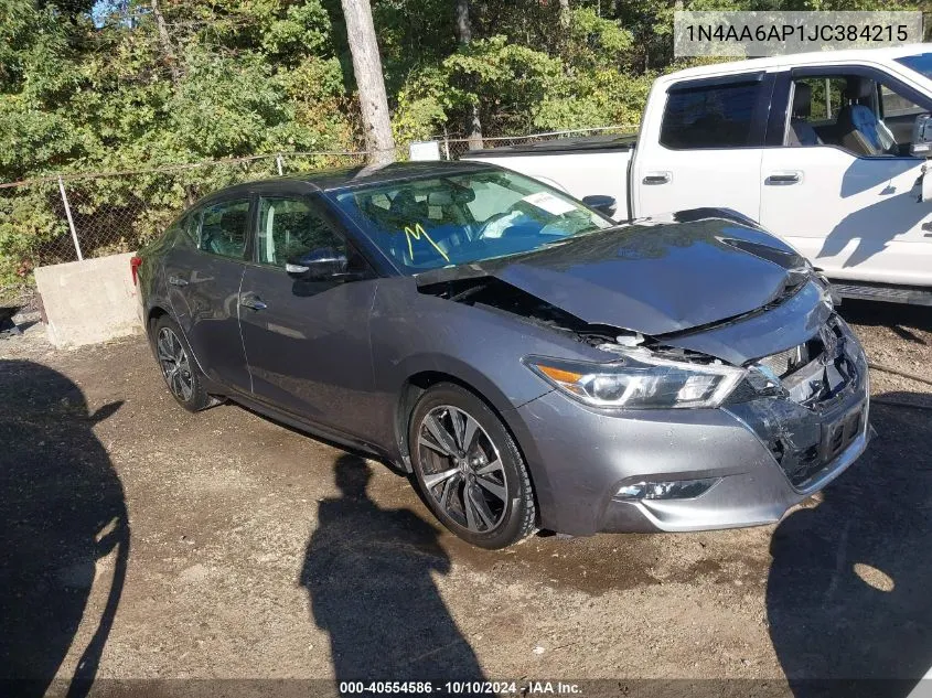 2018 Nissan Maxima 3.5 Sv VIN: 1N4AA6AP1JC384215 Lot: 40554586