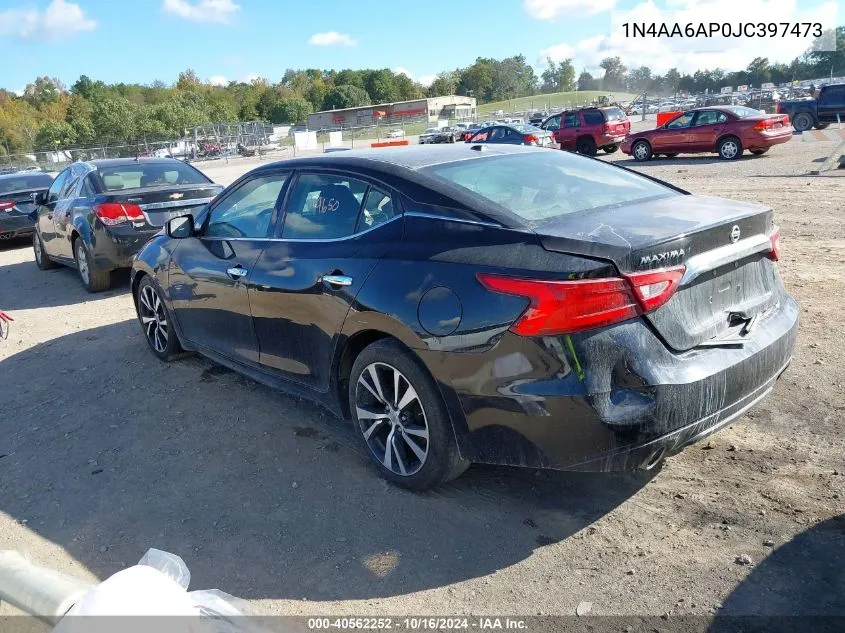 2018 Nissan Maxima 3.5 Sv VIN: 1N4AA6AP0JC397473 Lot: 40562252