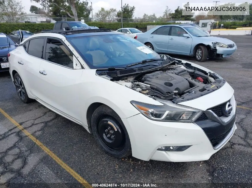 2018 Nissan Maxima 3.5 Platinum VIN: 1N4AA6APXJC365906 Lot: 40624874