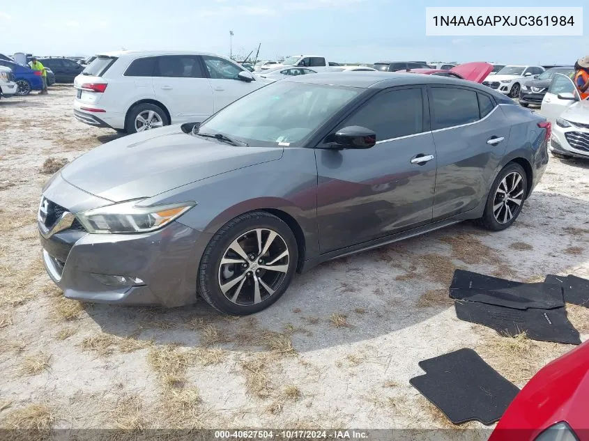 2018 Nissan Maxima 3.5 S VIN: 1N4AA6APXJC361984 Lot: 40627504