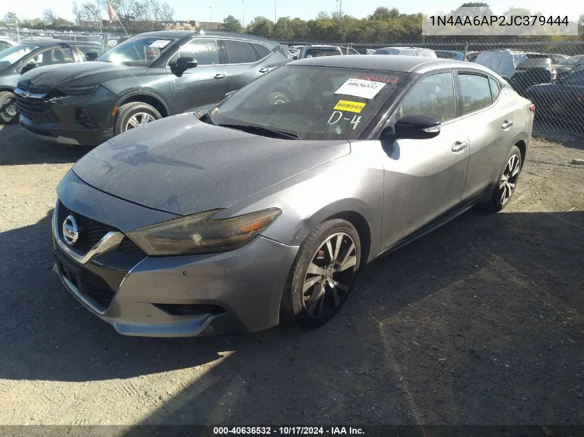 2018 Nissan Maxima 3.5 Sv VIN: 1N4AA6AP2JC379444 Lot: 40636532