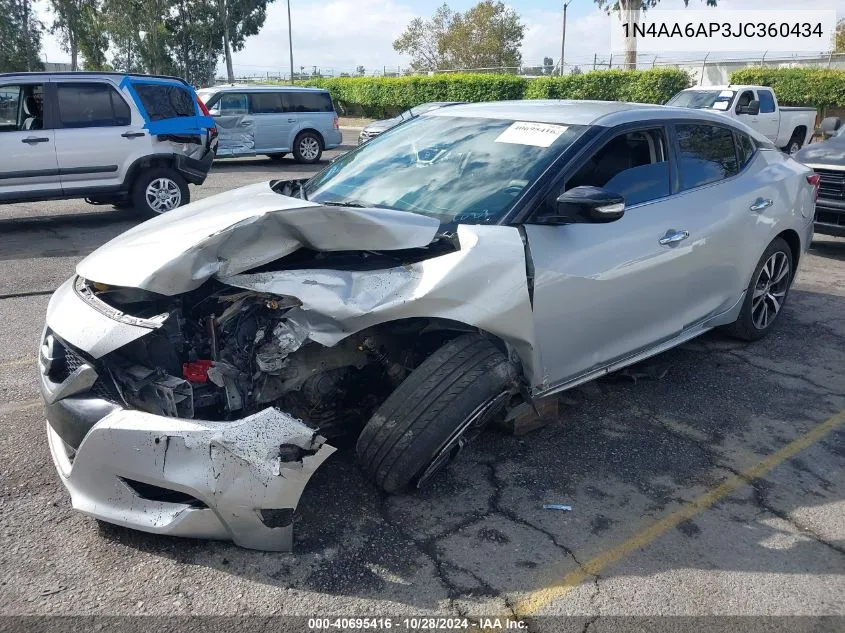 2018 Nissan Maxima 3.5 Sv VIN: 1N4AA6AP3JC360434 Lot: 40695416