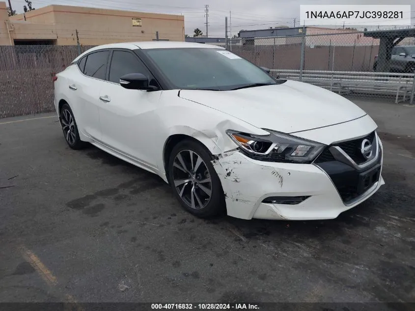 2018 Nissan Maxima Sv VIN: 1N4AA6AP7JC398281 Lot: 40716832