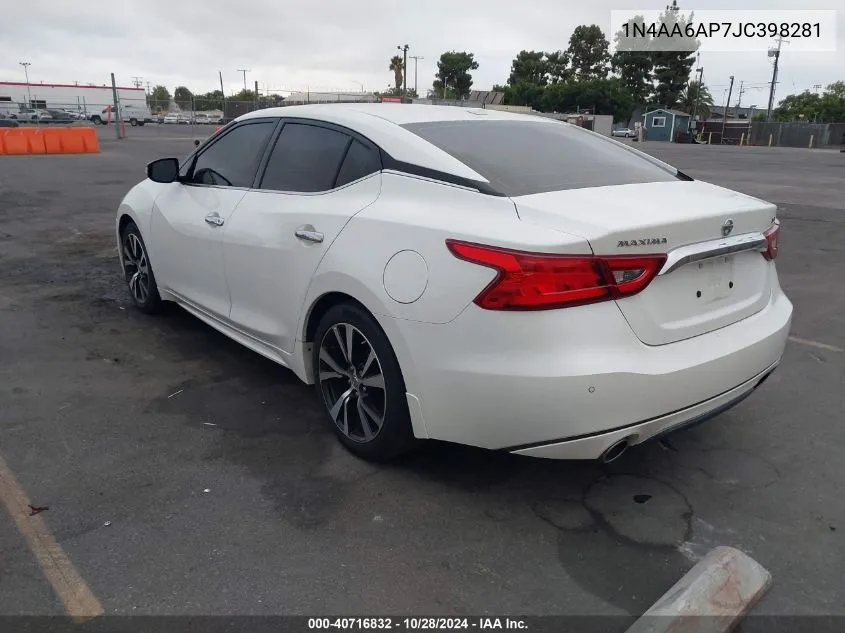 2018 Nissan Maxima Sv VIN: 1N4AA6AP7JC398281 Lot: 40716832