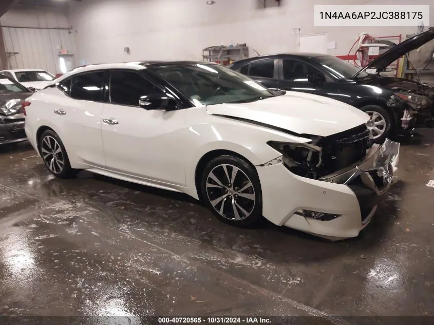 2018 Nissan Maxima 3.5 Platinum VIN: 1N4AA6AP2JC388175 Lot: 40720565