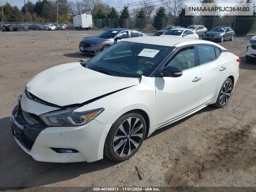 2018 Nissan Maxima 3.5 Sr VIN: 1N4AA6AP5JC364680 Lot: 40768873