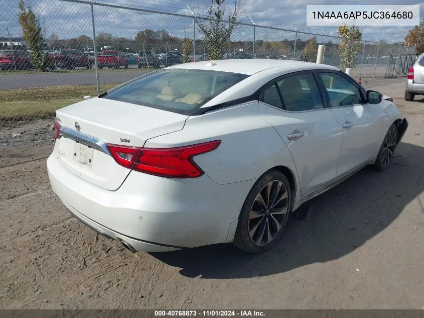 2018 Nissan Maxima 3.5 Sr VIN: 1N4AA6AP5JC364680 Lot: 40768873