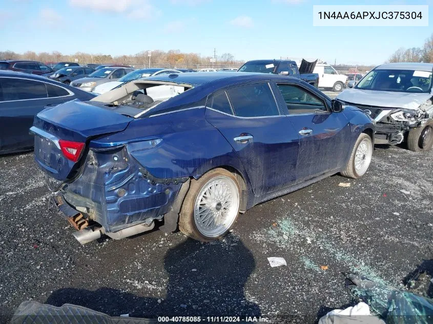 2018 Nissan Maxima 3.5 Sv VIN: 1N4AA6APXJC375304 Lot: 40785085