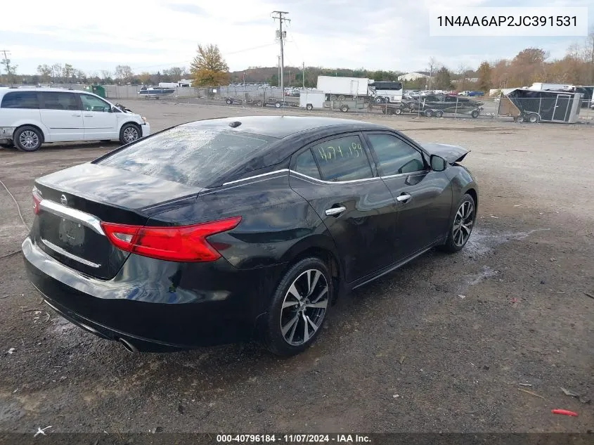 2018 Nissan Maxima 3.5 S VIN: 1N4AA6AP2JC391531 Lot: 40796184