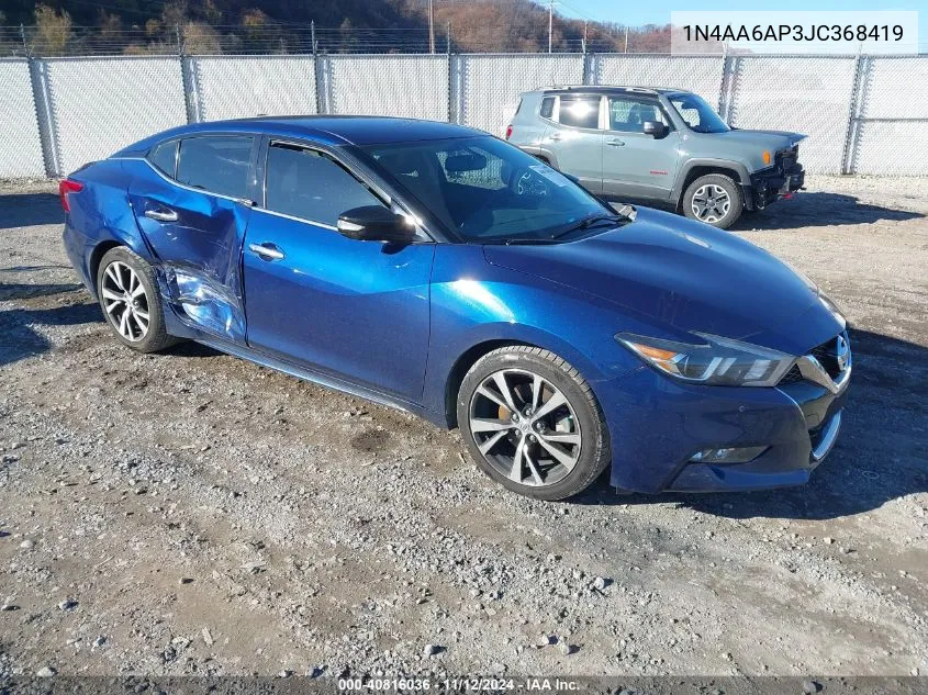 2018 Nissan Maxima Sv VIN: 1N4AA6AP3JC368419 Lot: 40816036