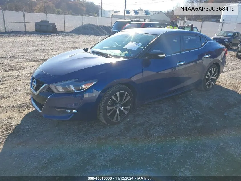 2018 Nissan Maxima Sv VIN: 1N4AA6AP3JC368419 Lot: 40816036