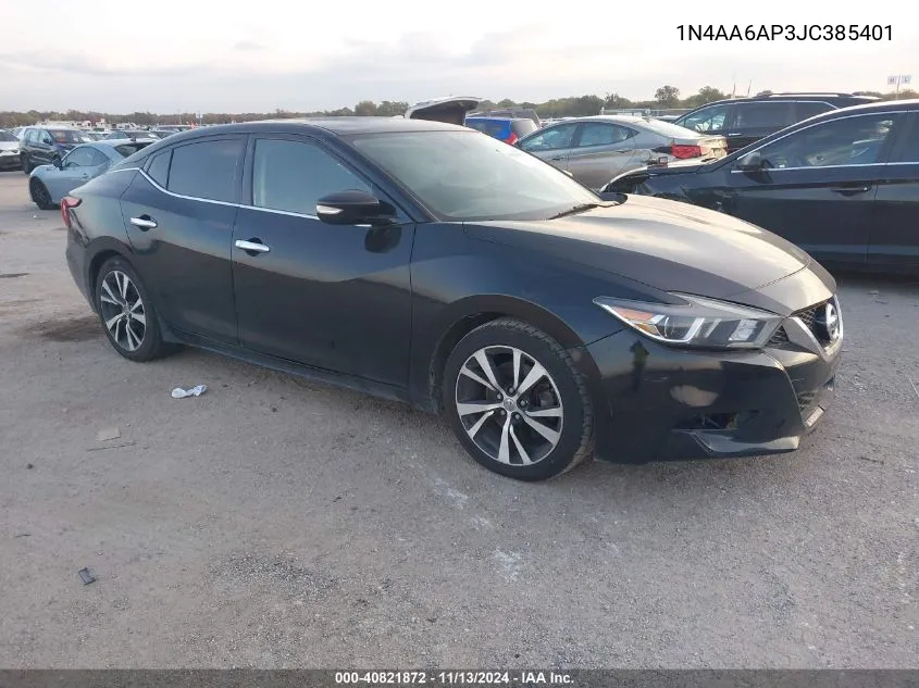 2018 Nissan Maxima Sv VIN: 1N4AA6AP3JC385401 Lot: 40821872